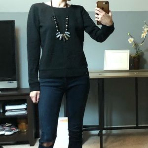 Black, waffle knit sweater
